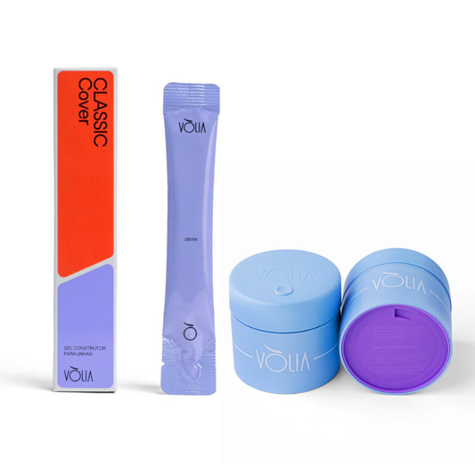 Kit Gel Refil Sachê Vòlia 14g Classic Cover + Pote Eco Vòlia 30g Azul Celeste