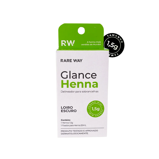 Kit Henna E Fixador Para Sobrancelhas Glance Mini Loiro Escuro Rare Way 1,5g