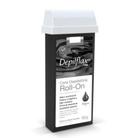 Refil Cera Depilatória Roll On Negra Depilflax 100g