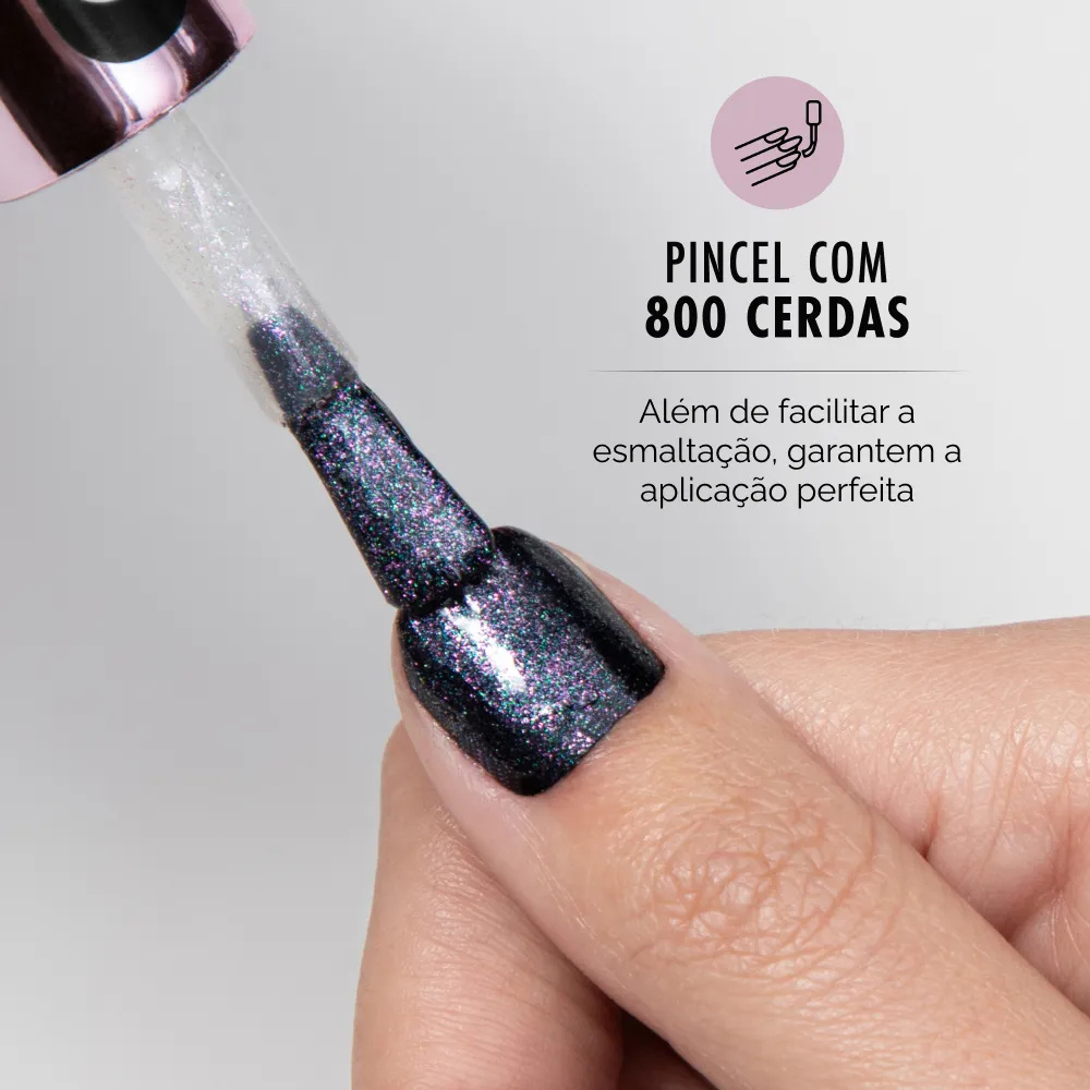 Esmalte Risque Top Coat Fixador Efeito Paetê Diamond Efeito Gel 9,5ml