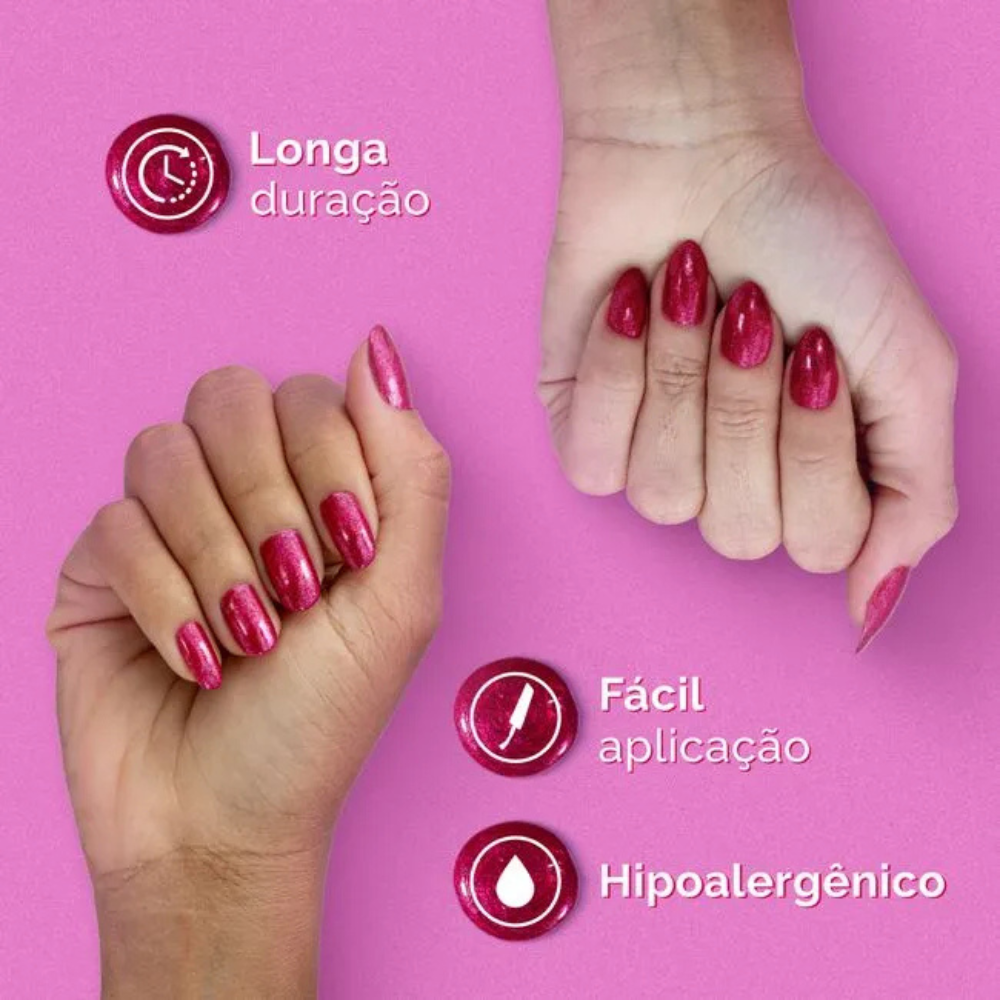 Esmalte Risqué & Doritos Metálico Sou Topping Rosa 8ml