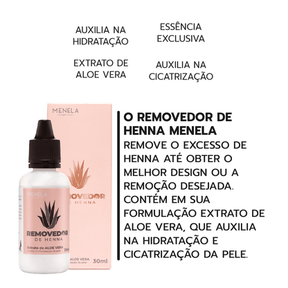 Removedor De Henna Para Sobrancelhas Menela 30g Extrato de Aloe Vera