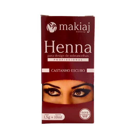 Kit Henna E Fixador Makiaj 1,5g Castanho Escuro