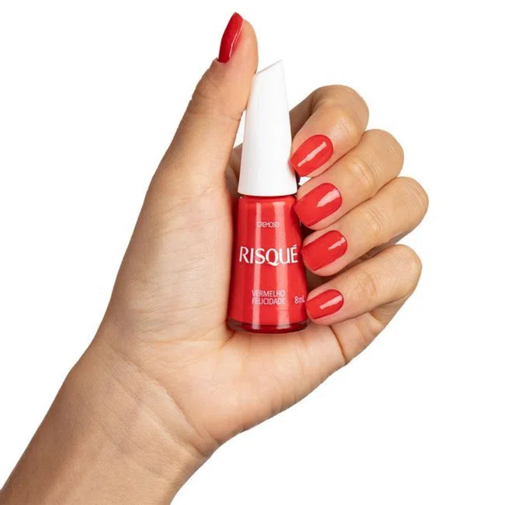 Esmalte Risqué Cremoso Vermelho Felicidade 8ml