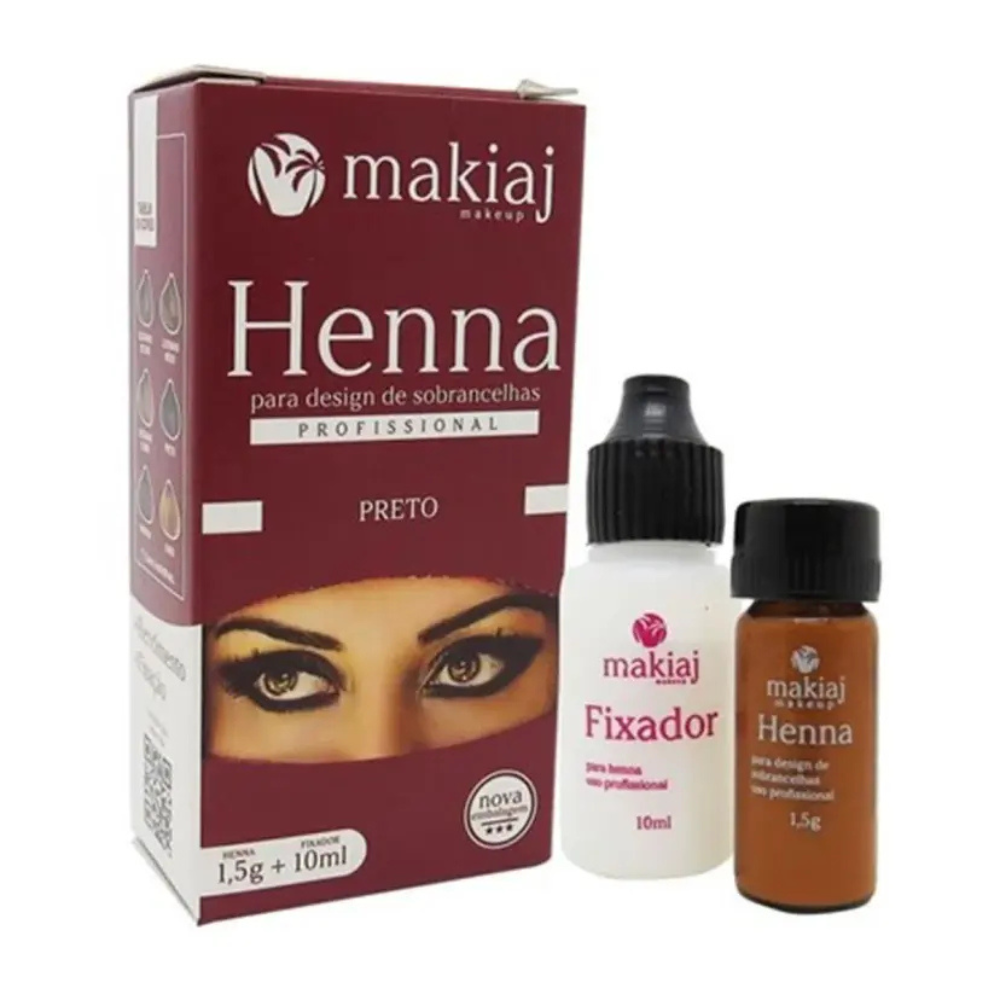 Kit Henna E Fixador Makiaj 1,5g Preto