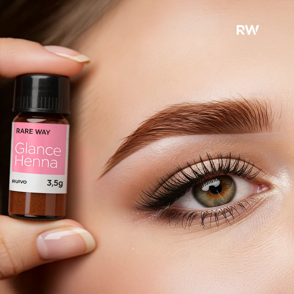 Kit Henna E Fixador Para Sobrancelhas Glance Ruivo Rare Way 3,5g
