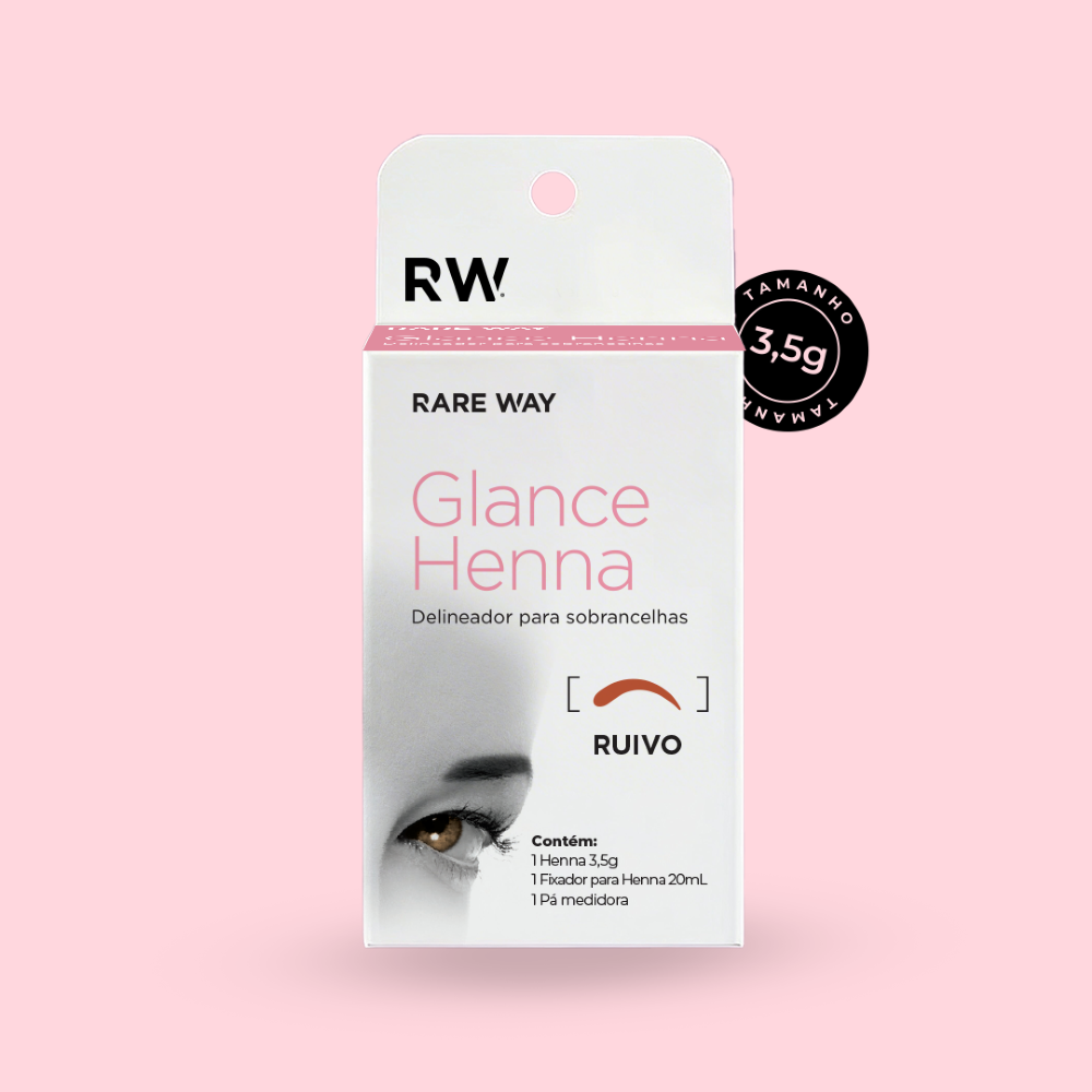 Kit Henna E Fixador Para Sobrancelhas Glance Ruivo Rare Way 3,5g