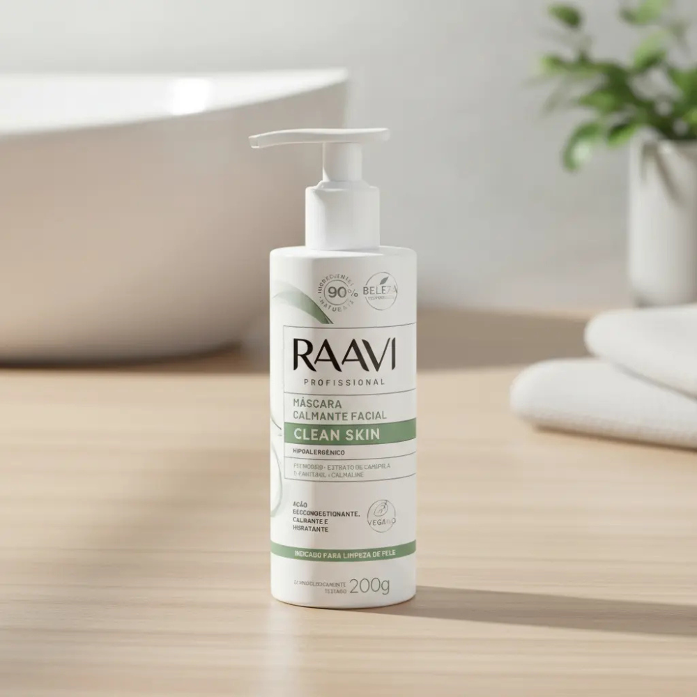 Máscara Calmante Facial Clean Skin Raavi 200g