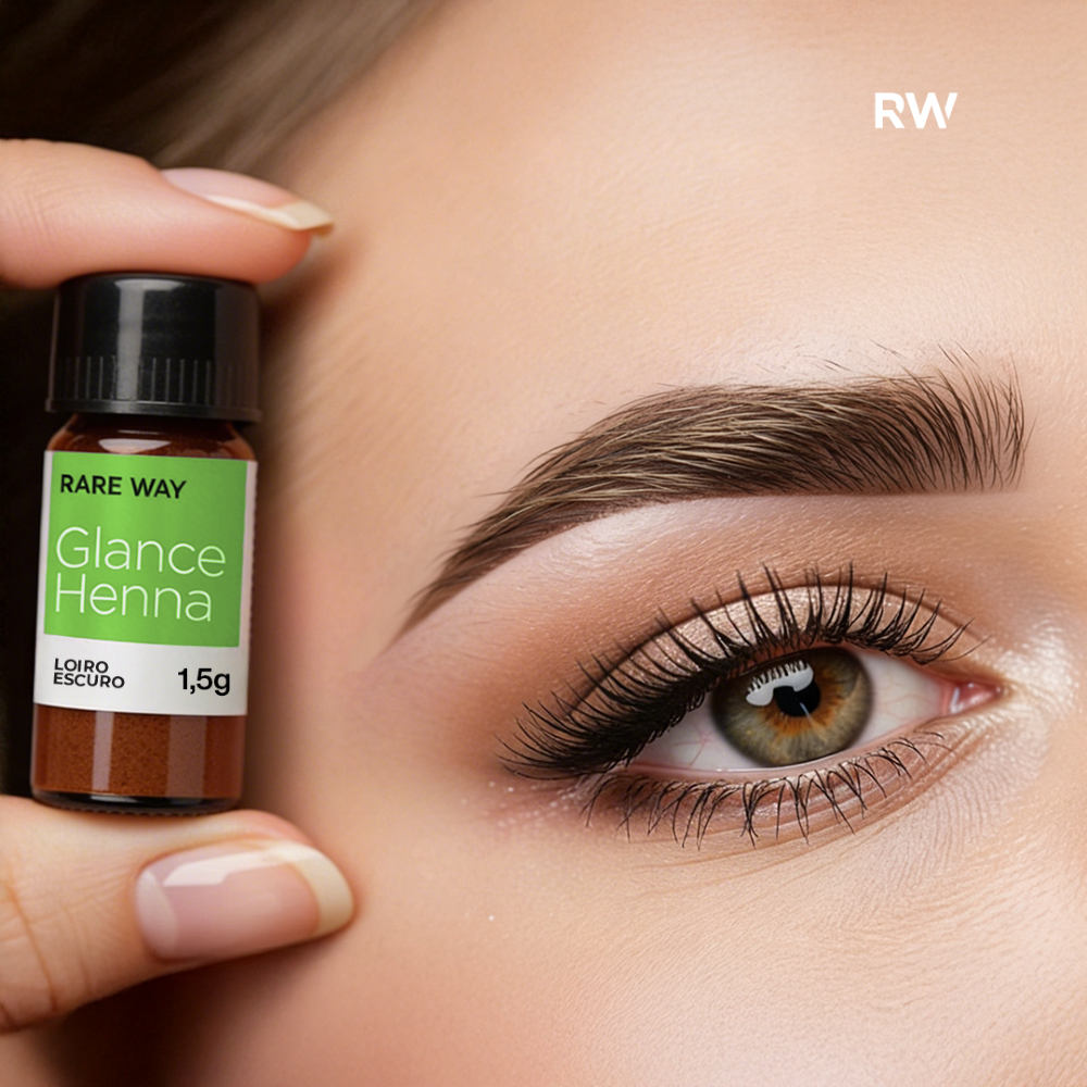 Kit Henna E Fixador Para Sobrancelhas Glance Mini Loiro Escuro Rare Way 1,5g