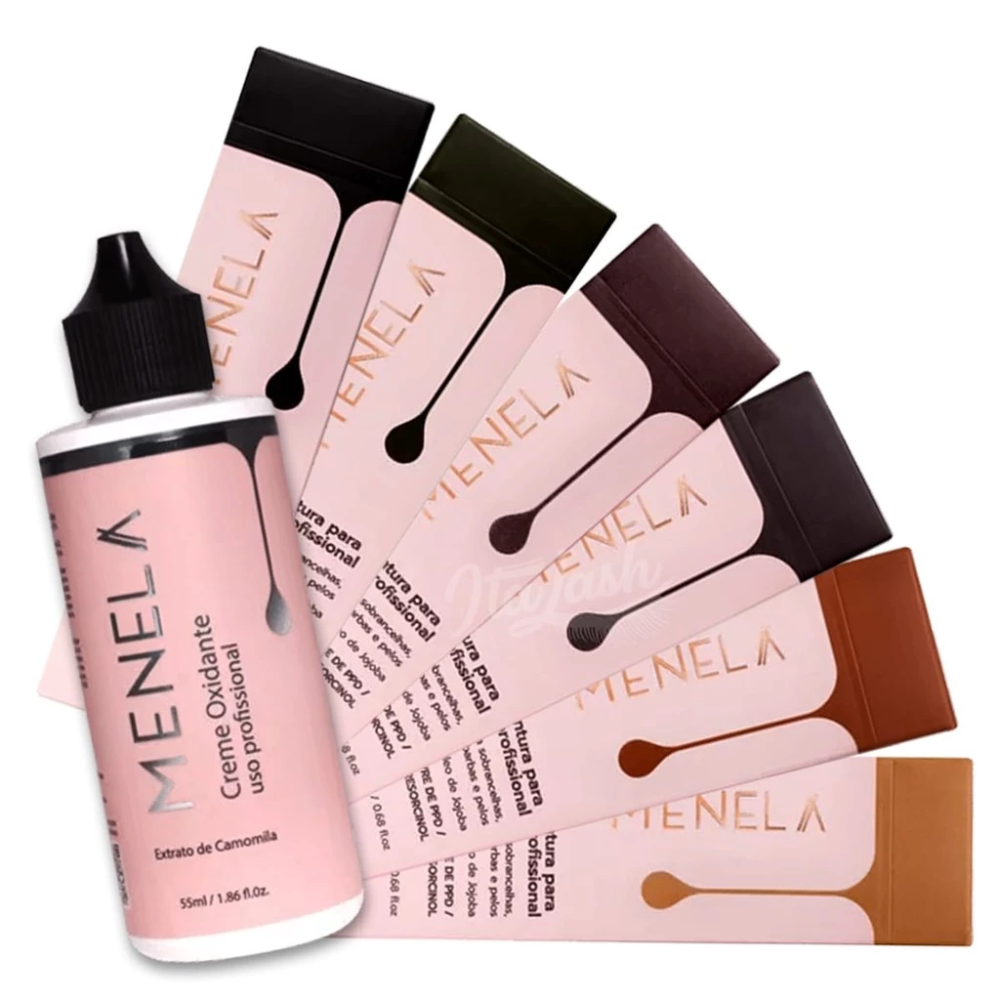 Kit Tintura 20ml Preto E Creme Oxidante 55ml Menela