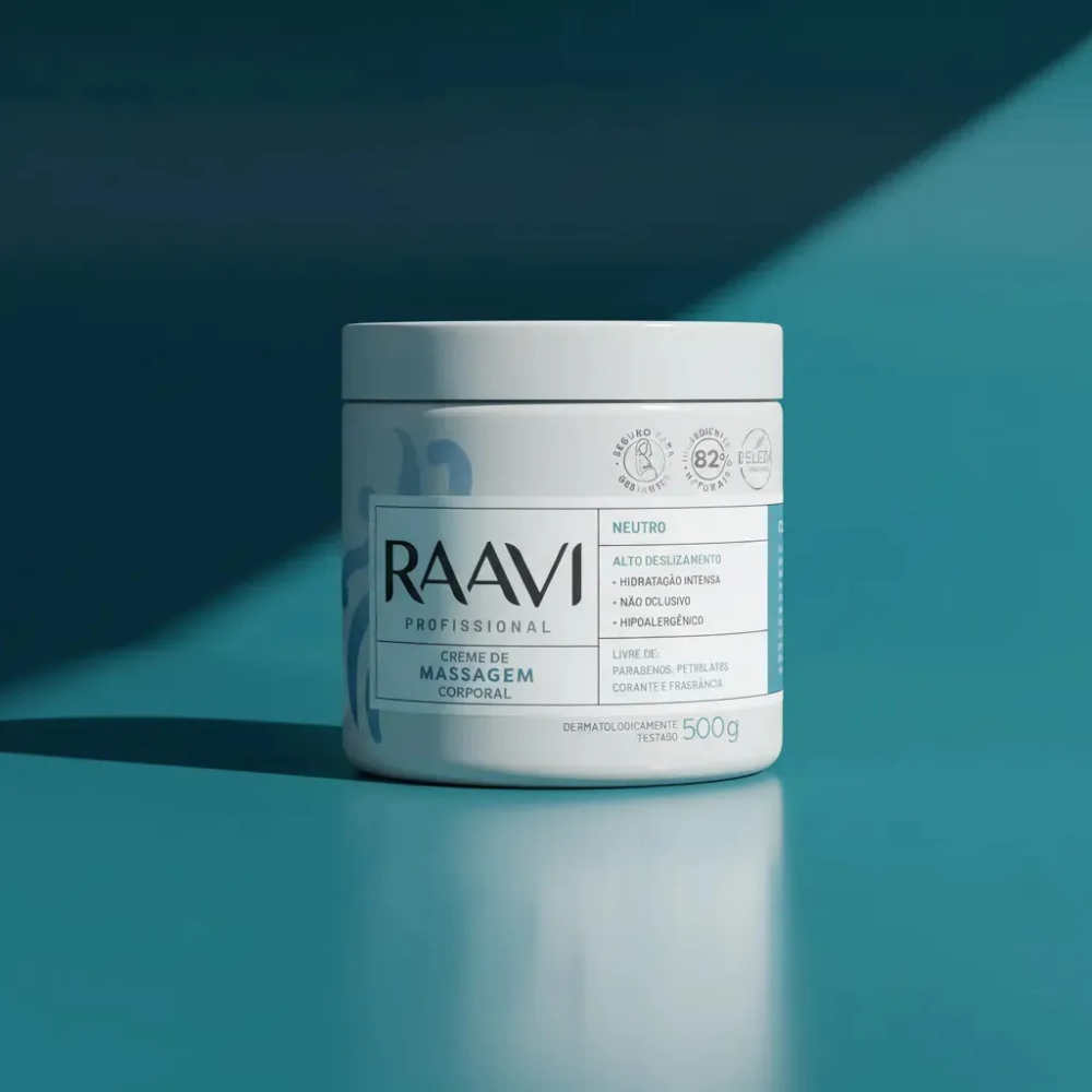 Creme Hidratante De Massagem Profissional Neutro Raavi 500g