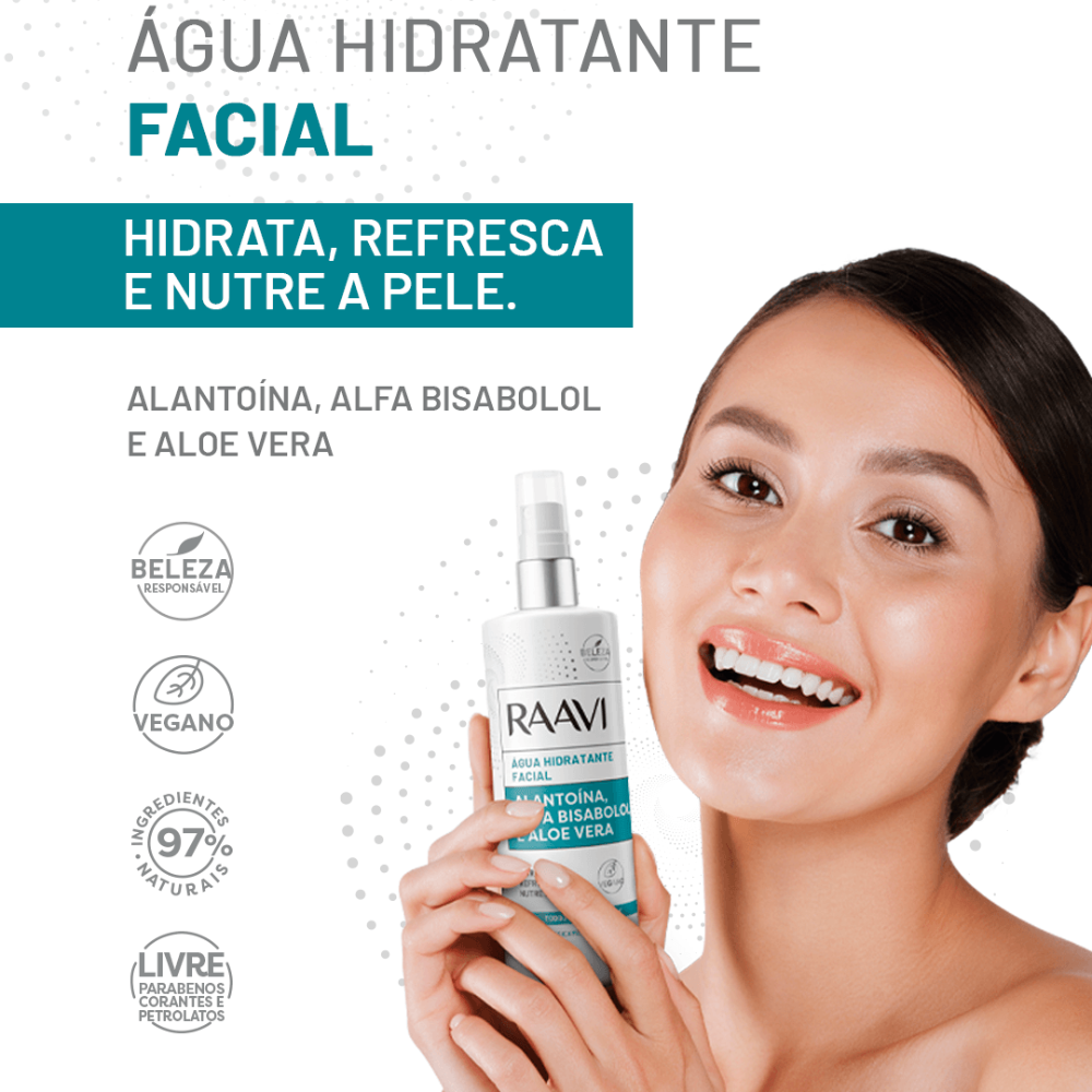 Água Hidratante Facial Raavi 120ml