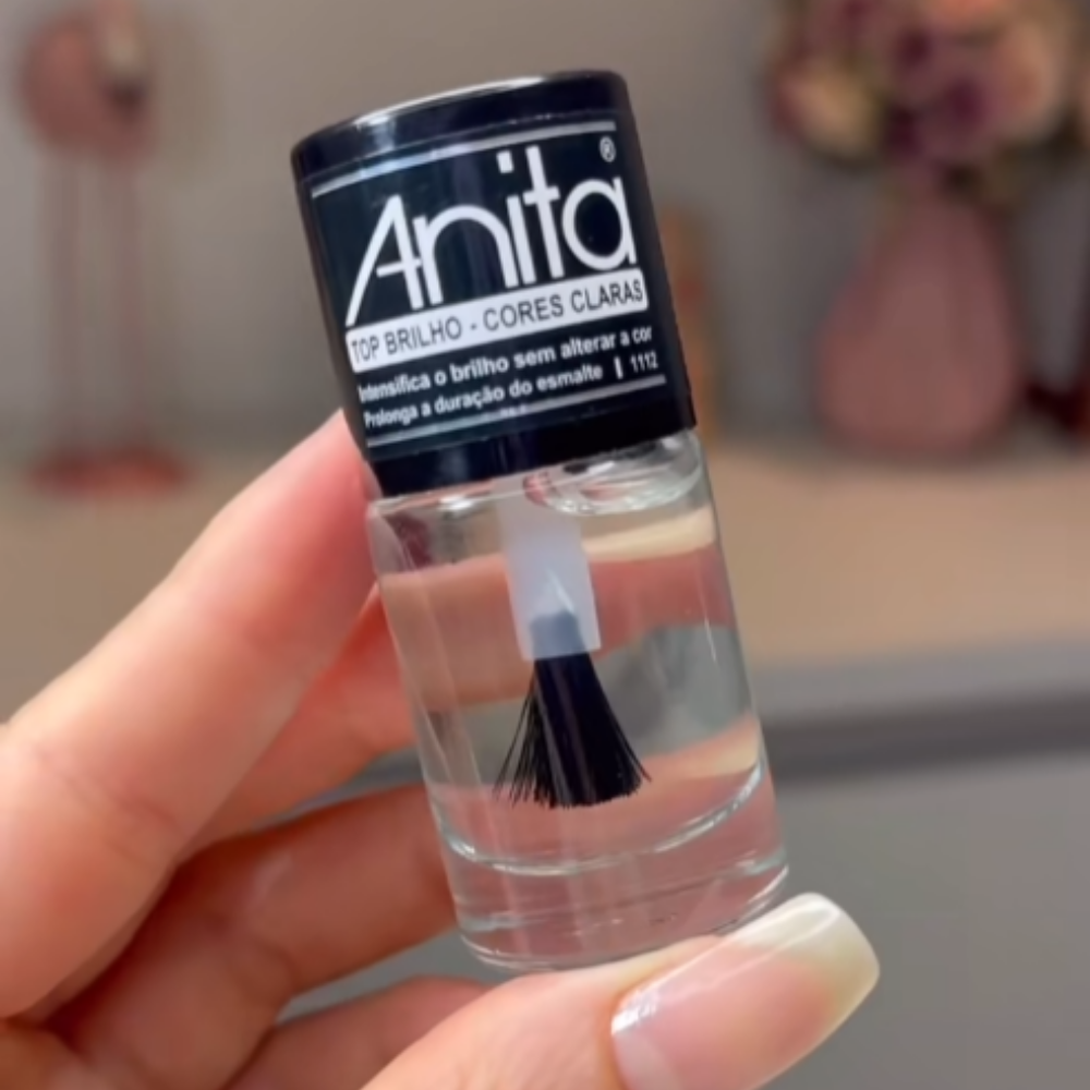 Esmalte Anita Tratamento Top Brilho Cores Claras 10ml
