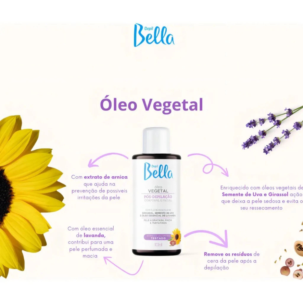 Óleo Vegetal Pós Depilação 100ml Depil Bella