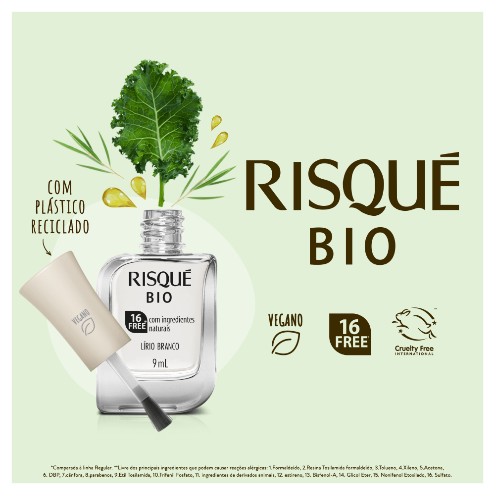 Esmalte Risqué Cremoso Bio 9ml Lírio Branco