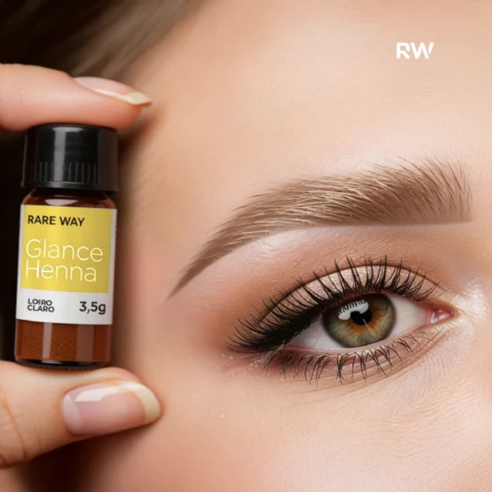 Kit Henna E Fixador Para Sobrancelhas Glance Loiro Claro Rare Way 3,5g
