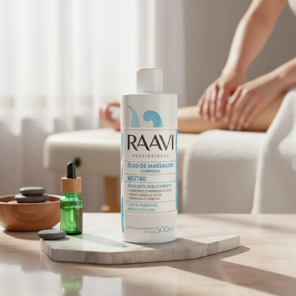 Óleo De Massagem Corporal Neutro Raavi 500ml