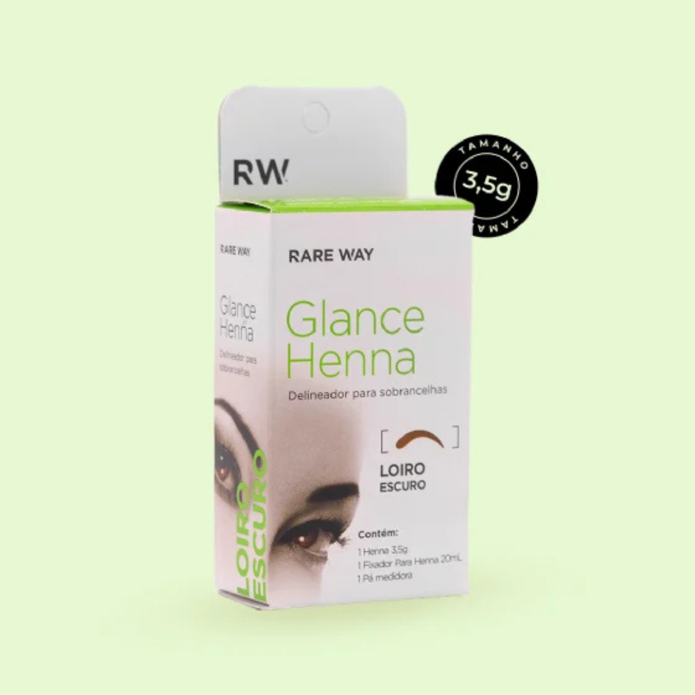 Kit Henna E Fixador Para Sobrancelhas Glance Loiro Escuro Rare Way 3,5g