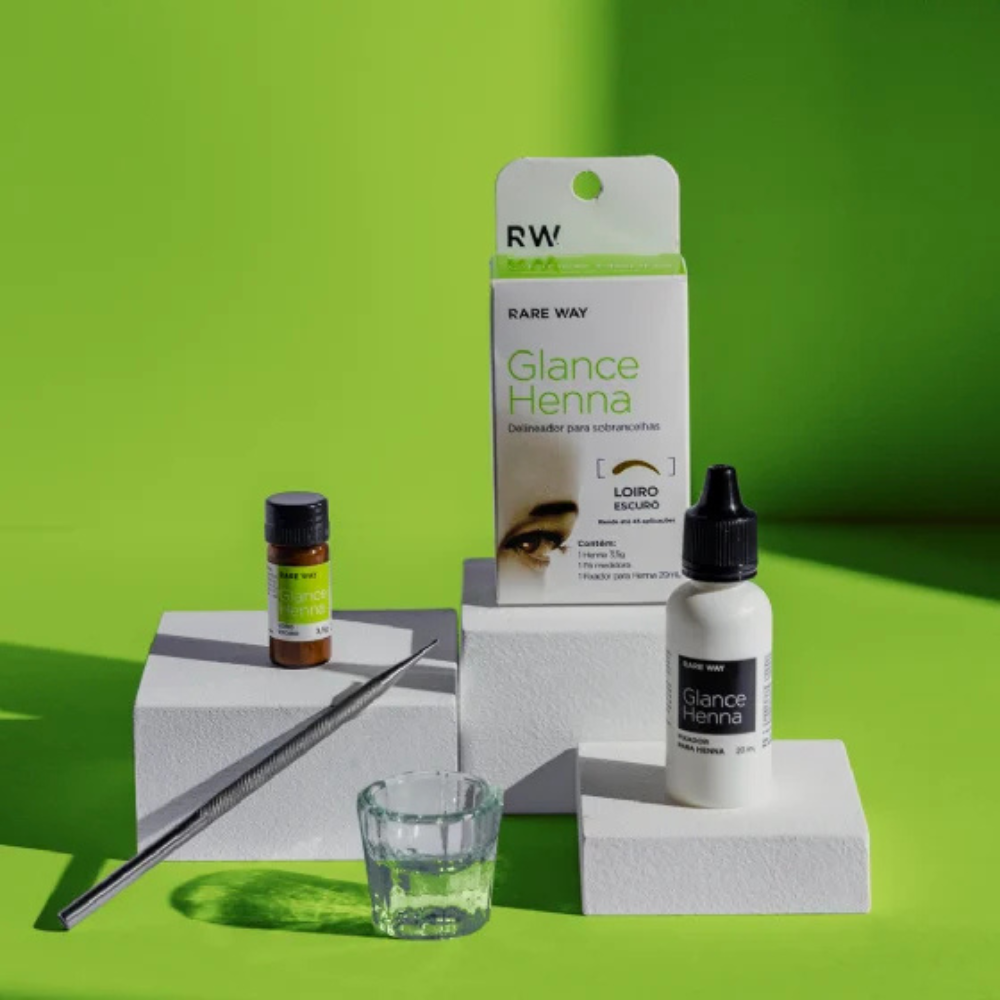 Kit Henna E Fixador Para Sobrancelhas Glance Loiro Escuro Rare Way 3,5g