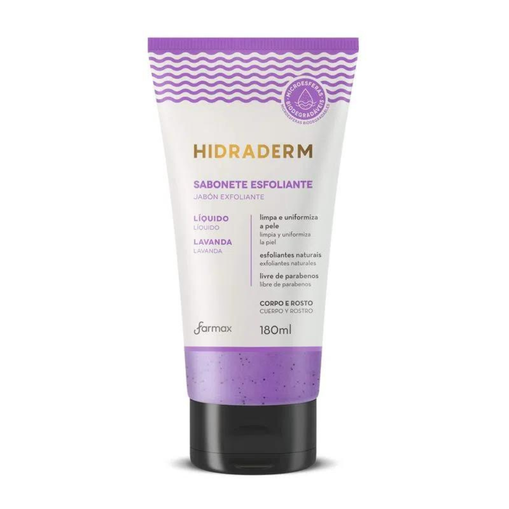 Sabonete Líquido Esfoliante Hidraderm Farmax 180ml