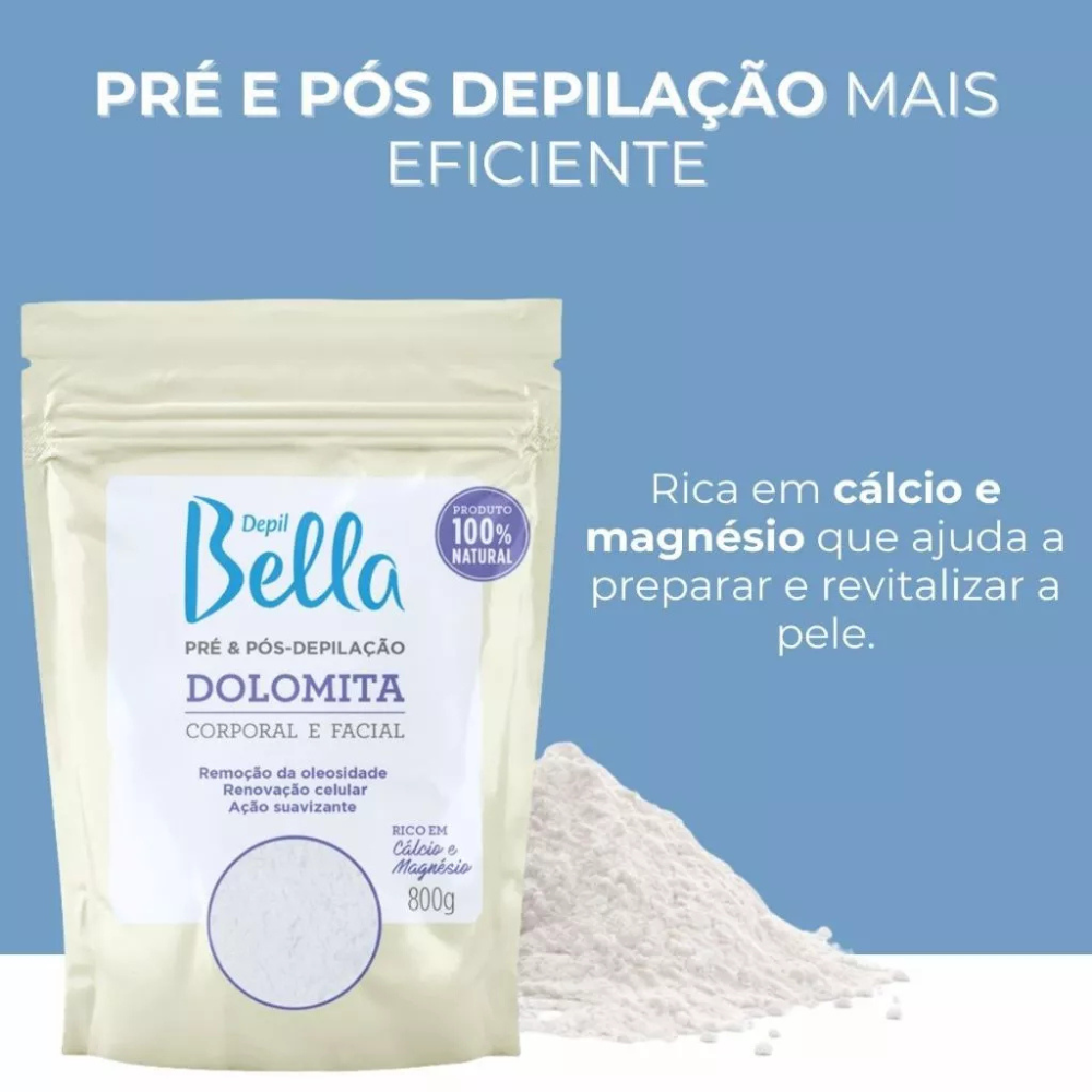 Dolomita Pré e Pós Depilação Depil Bella 800g