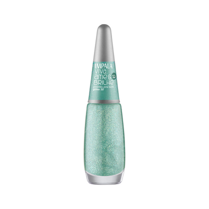 Esmalte Impala Viva, Ame e Brilhe Glitter 3D Pronta Pra Tudo 7,5ml