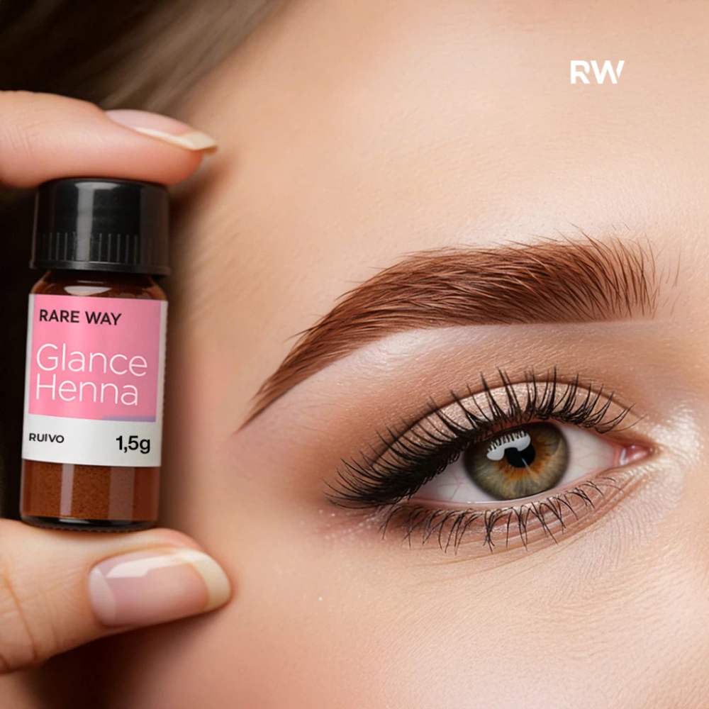 Kit 3 Hennas Glance Ruivo 1,5g  Rare Way