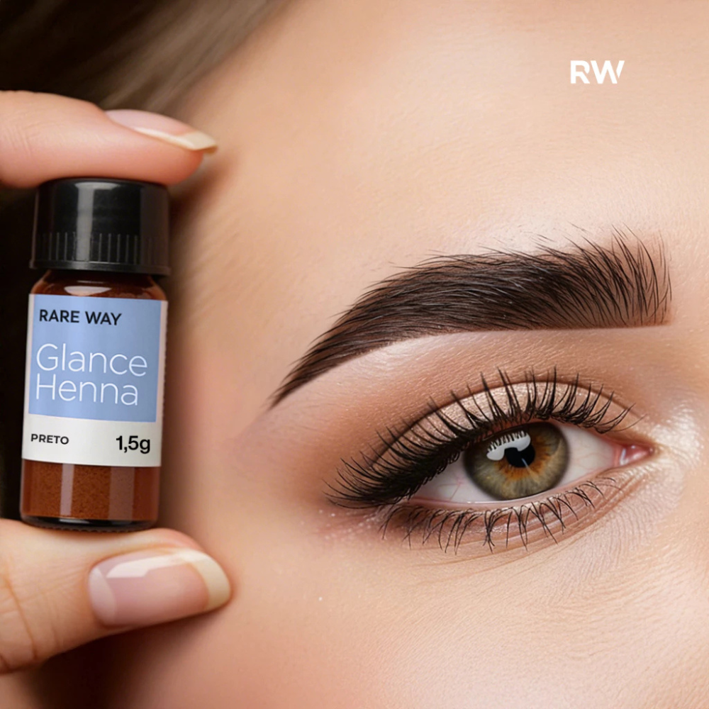 Kit 3 Hennas Glance Preto 1,5g  Rare Way