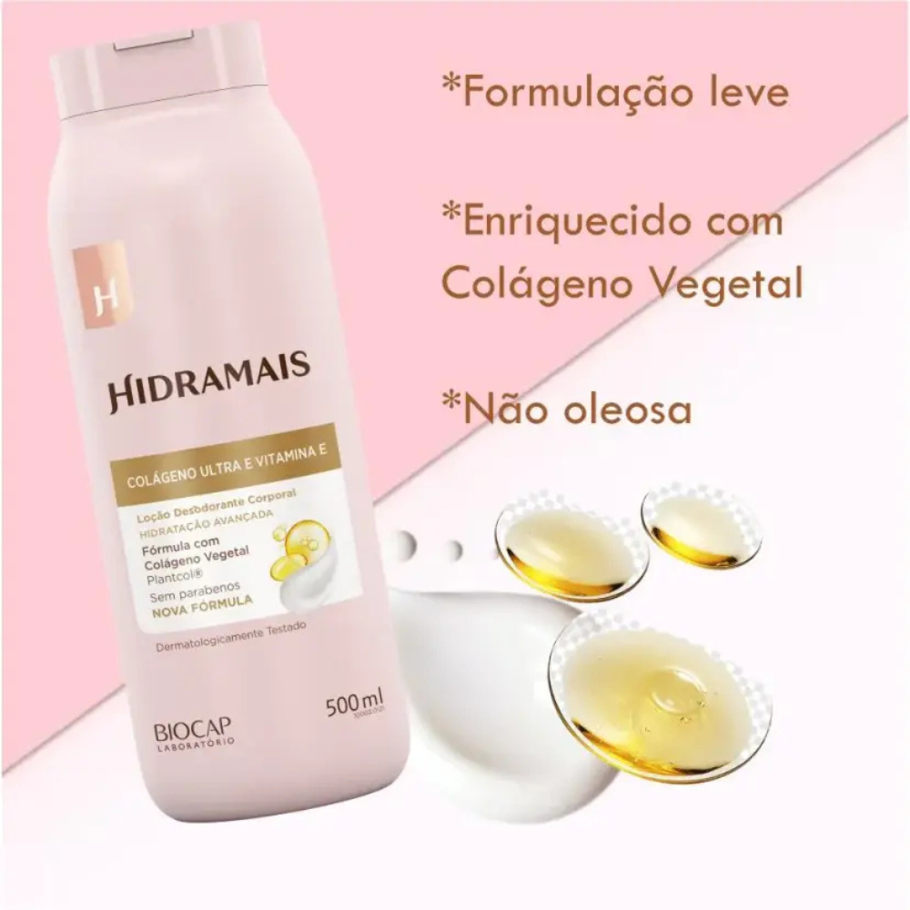 Loção Desodorante Corporal Colágeno E Vitamina E Hidramais 500ml
