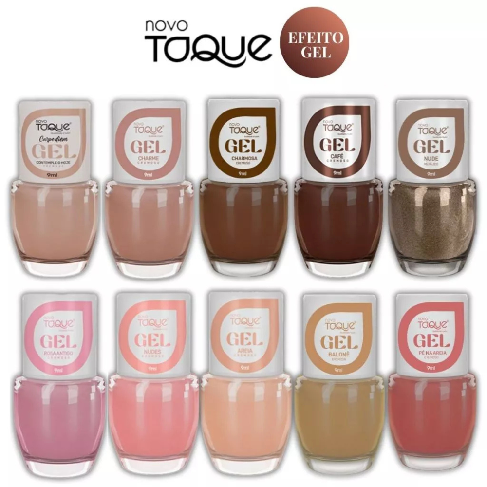 Esmalte Novo Toque Metálico Efeito Gel Nude 9ml