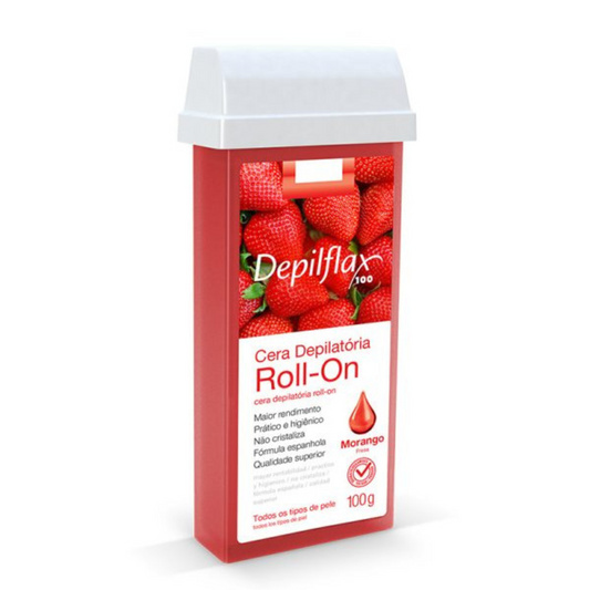 Refil Cera Depilatória Roll On Morango Depilflax 100g