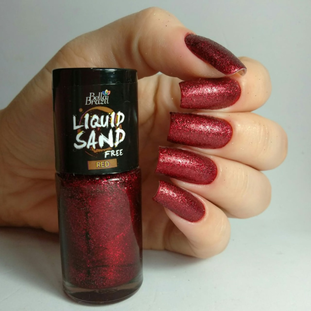 Esmalte Bella Brazil Liquid Sand 1303 Red 9ml