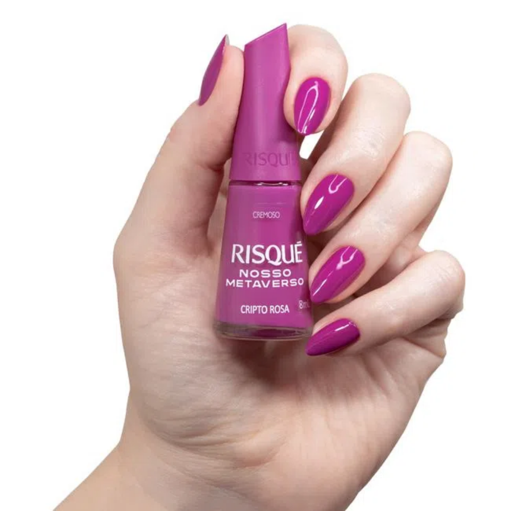 Esmalte Risqué Cremoso Cripto Rosa 8ml - Rosa - Nosso Metaverso