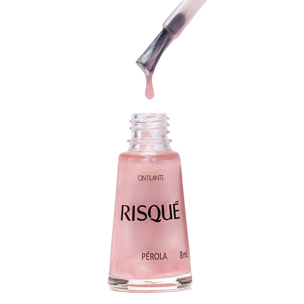 Esmalte Risqué Cintilante Pérola 8ml - Rosa