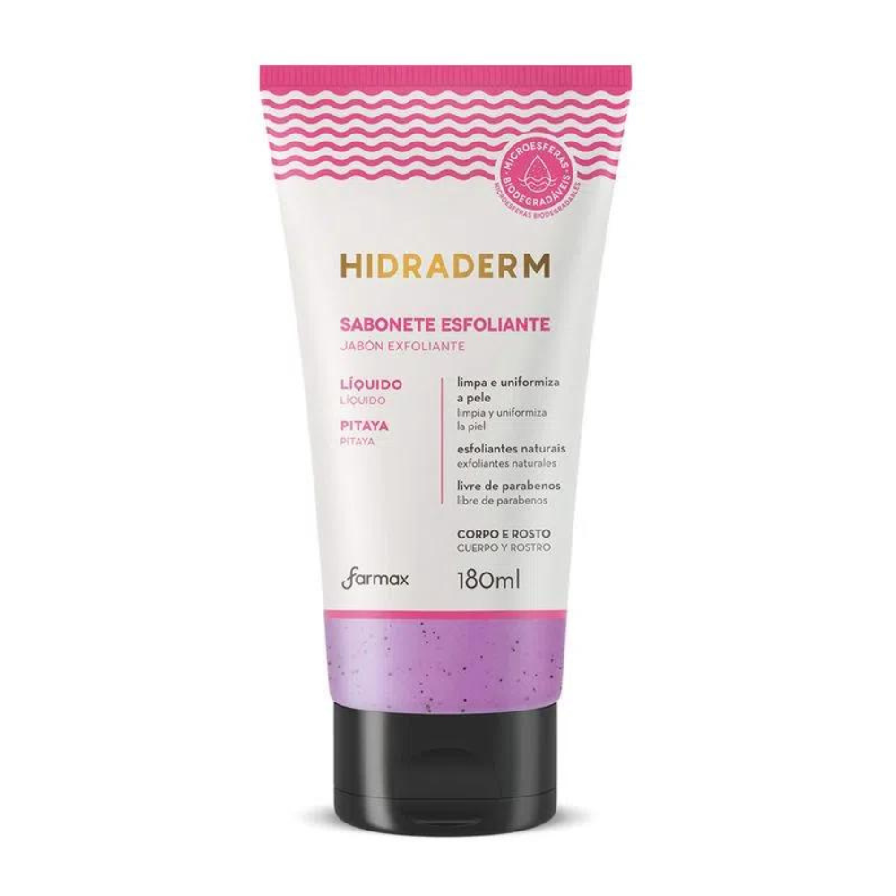 Sabonete Líquido Esfoliante Hidraderm Farmax 180ml