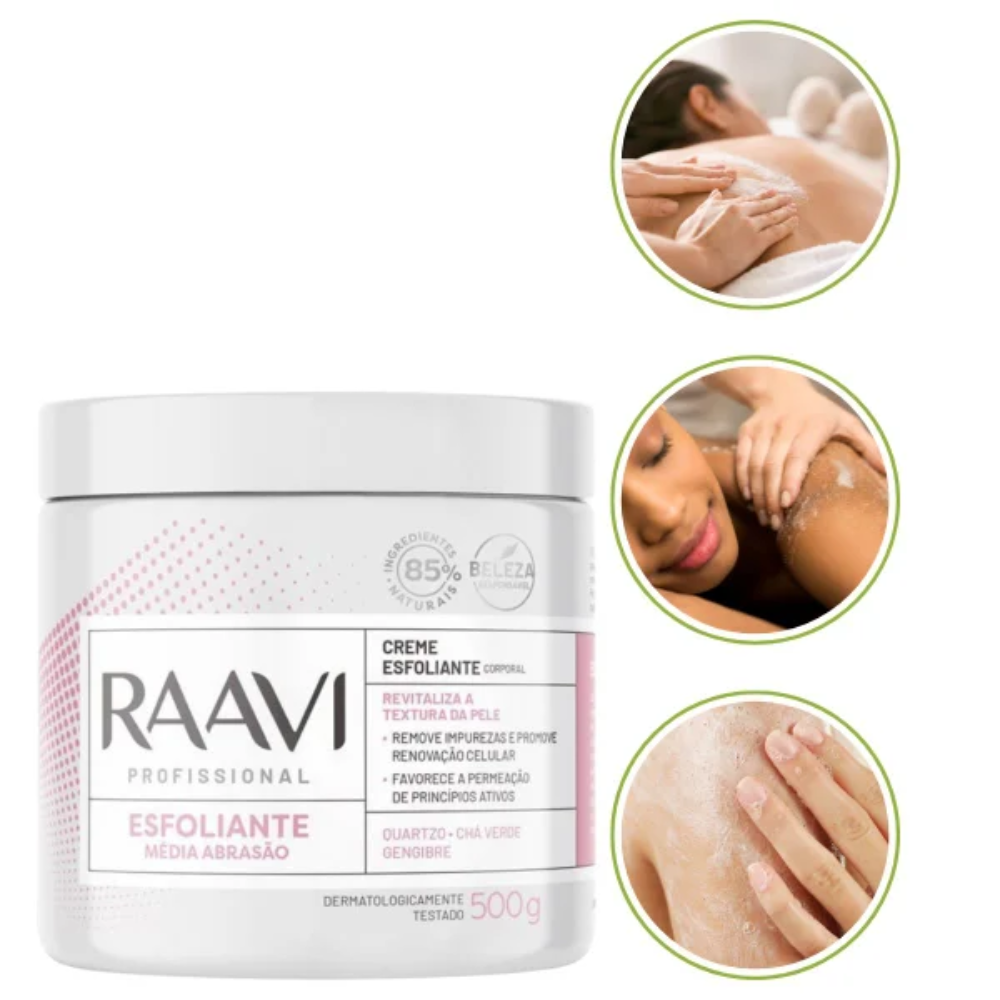 Creme Esfoliante Corporal Média Abrasão Raavi 500g
