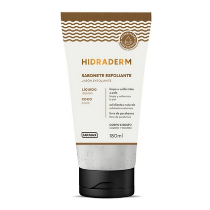 Sabonete Líquido Esfoliante Hidraderm Coco 180ml Farmax