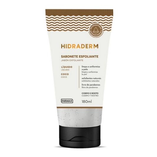 Sabonete Líquido Esfoliante Hidraderm Coco 180ml Farmax