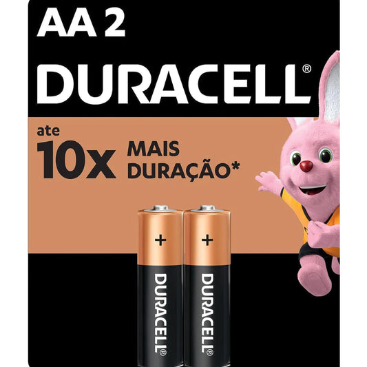 Pilha Duracell Alcalina AA 2 Unidades Pequena