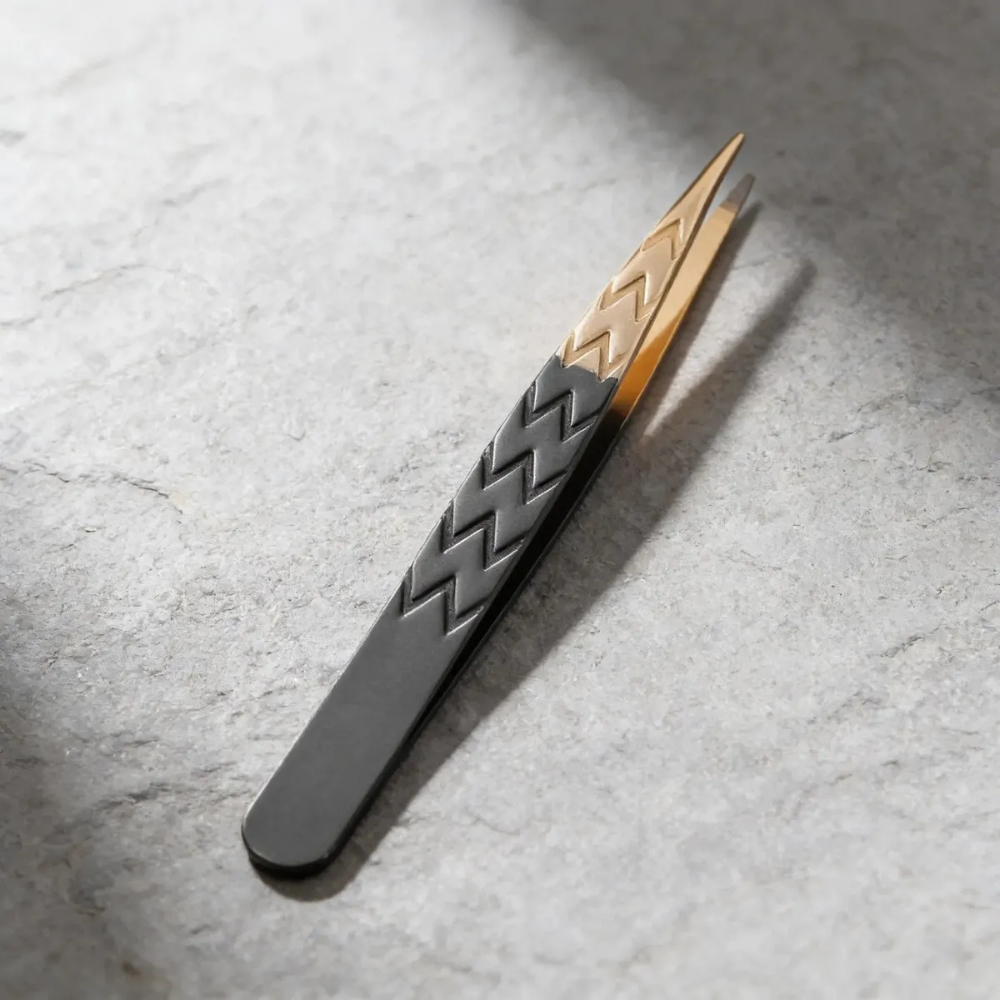 Pinça Black Silver E Gold Ponta Fina Belliz
