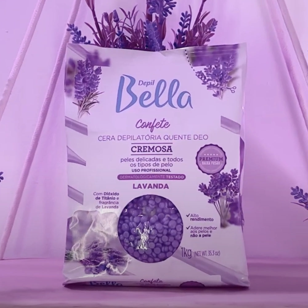 Cera Depilatória Confete Lavanda Depil Bella 1kg