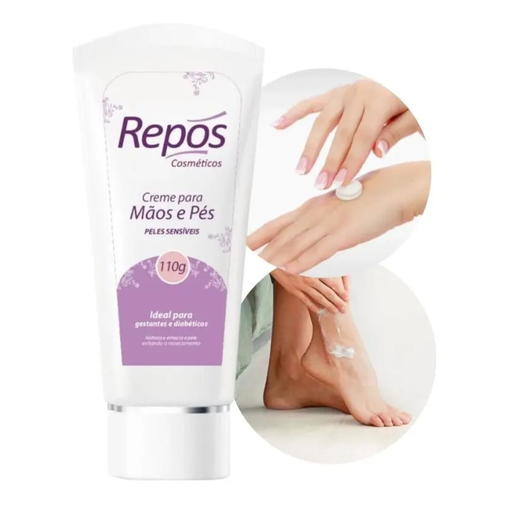 Creme Hidratante Peles Delicadas para Mãos e Pés 110g Repos