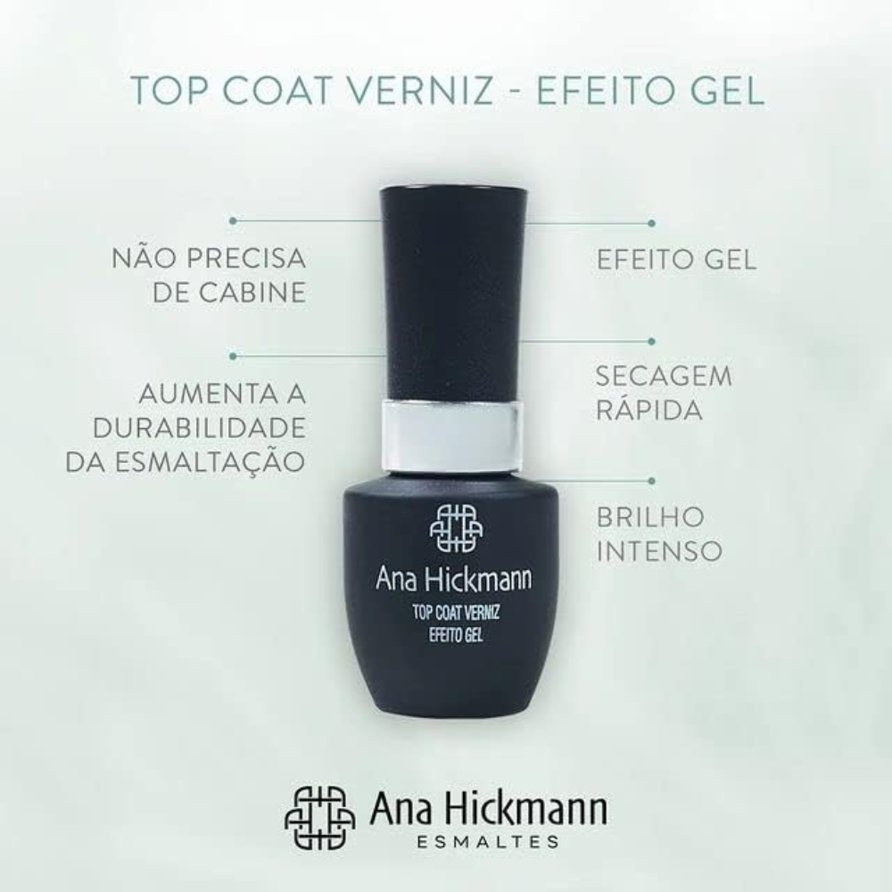 Esmalte Ana Hickmann Top Coat Verniz Efeito Gel 9ml