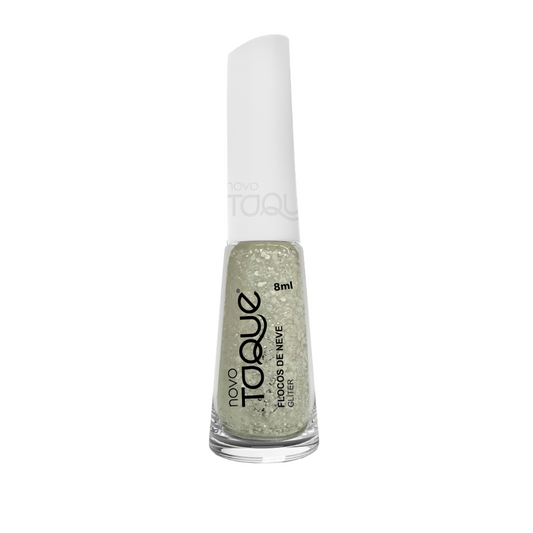 Esmalte Novo Toque Glitter Flocos De Neve 8ml