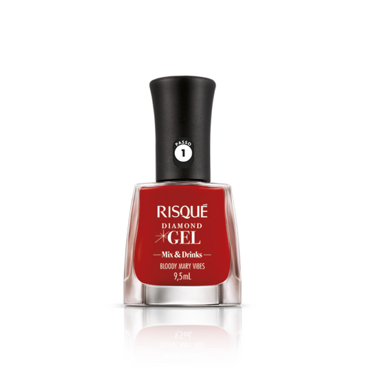 Esmalte Risqué Diamond Efeito Gel Bloody Mary Vibes 9,5ml