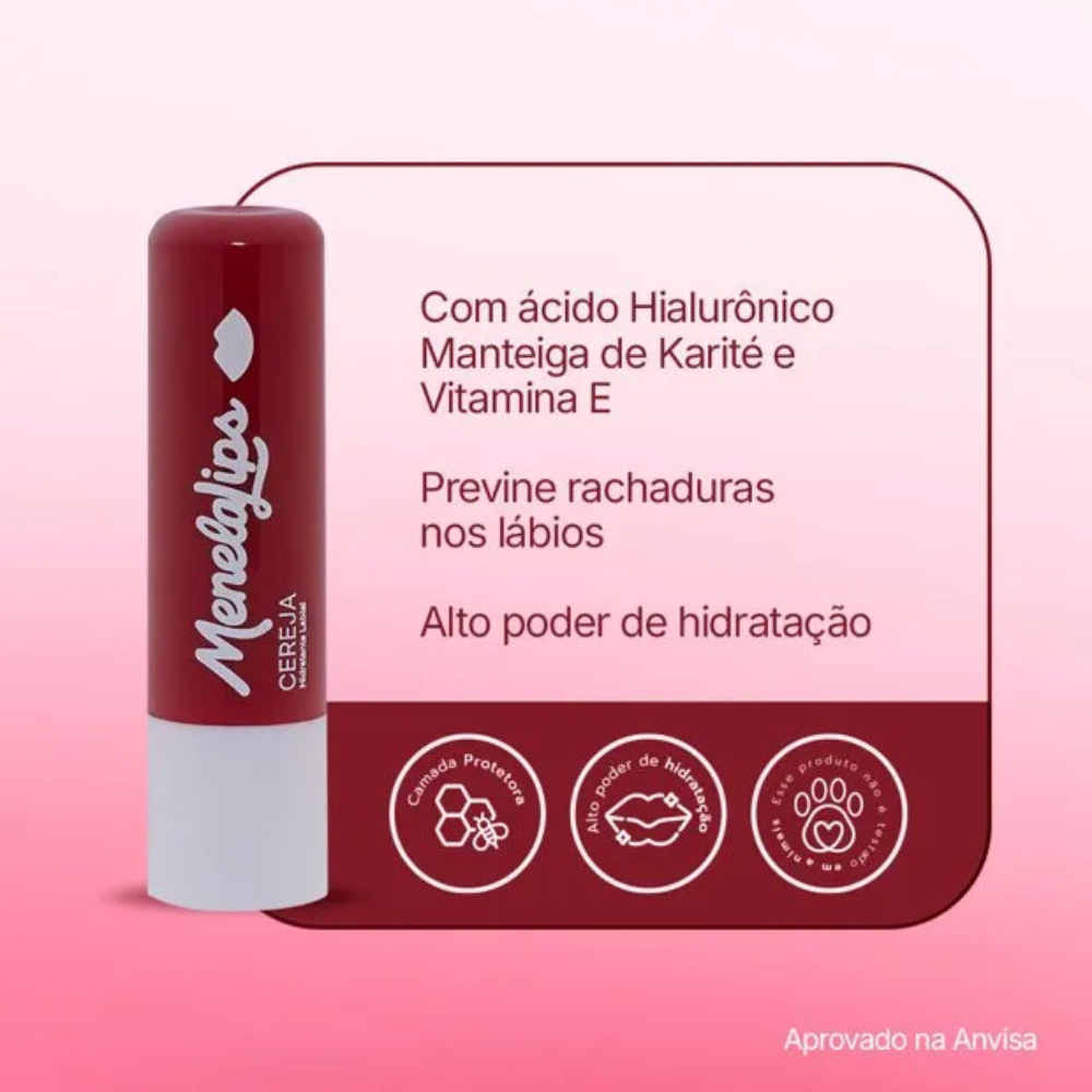 Hidratante Labial De Cereja MenelaLips 3,6g