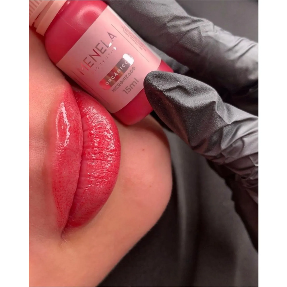 Pigmento Menela Miss Cherrie Vermelho Intenso Orgânico Micropigmentação Labial 3ml