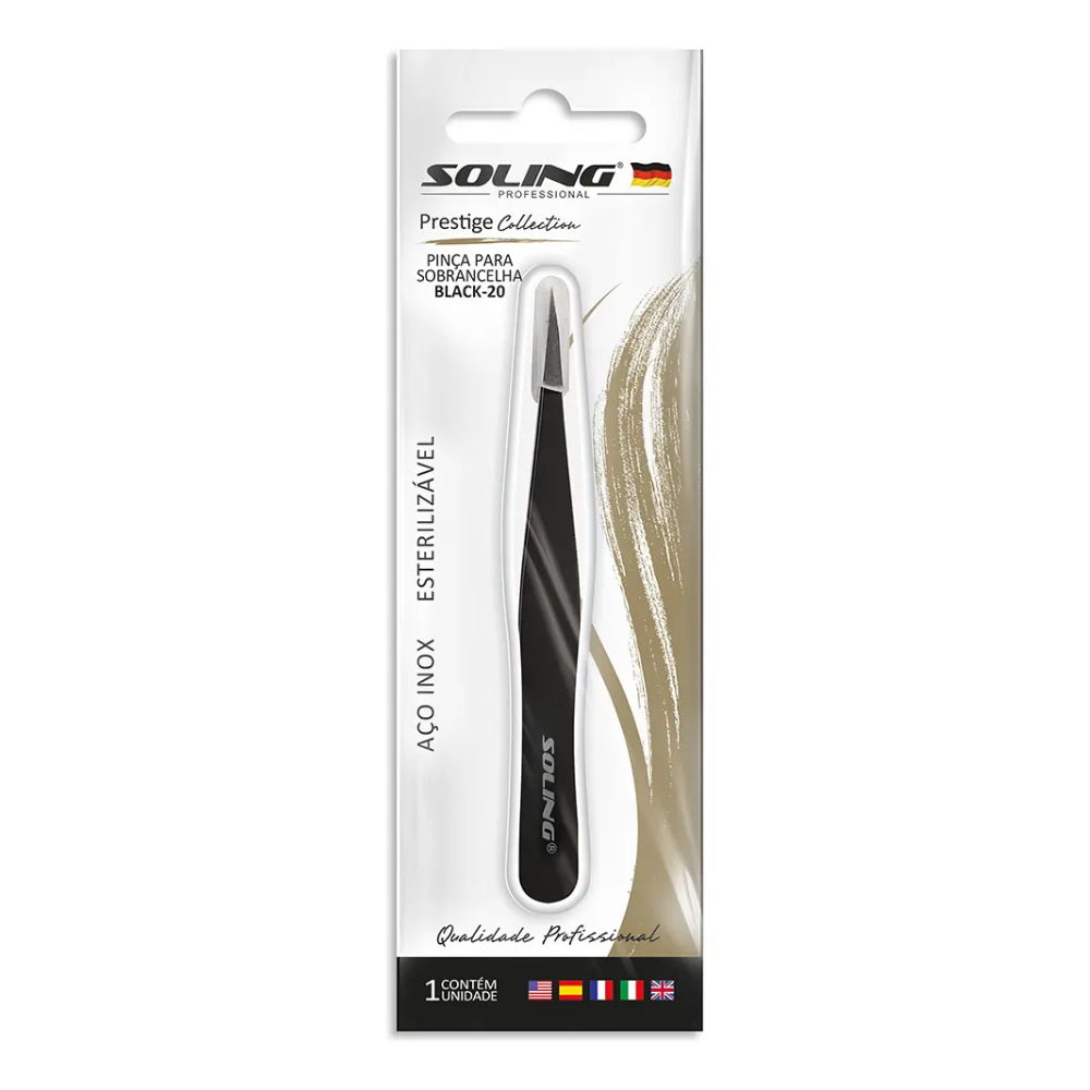 Pinça Prestige Blister Black 20 Soling Ref.363