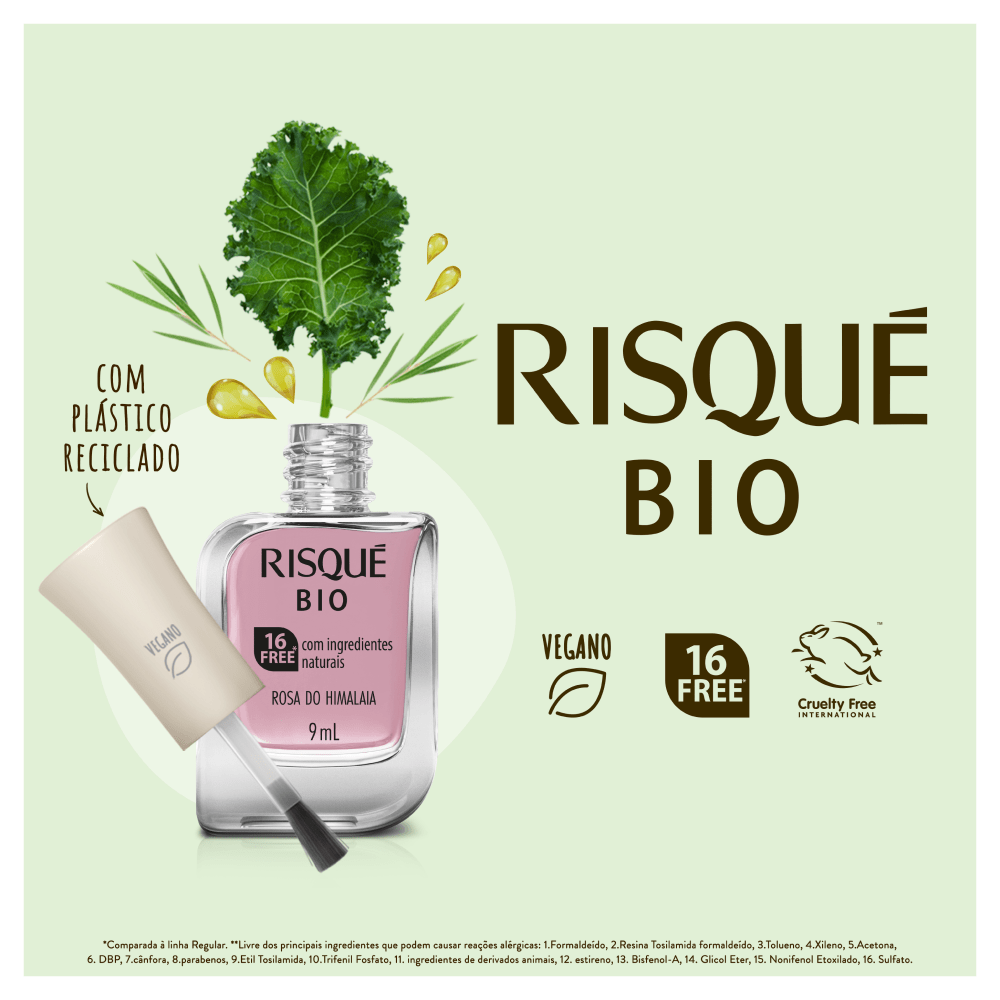 Esmalte Risqué Cremoso Bio 9ml Rosa Do Himalaia