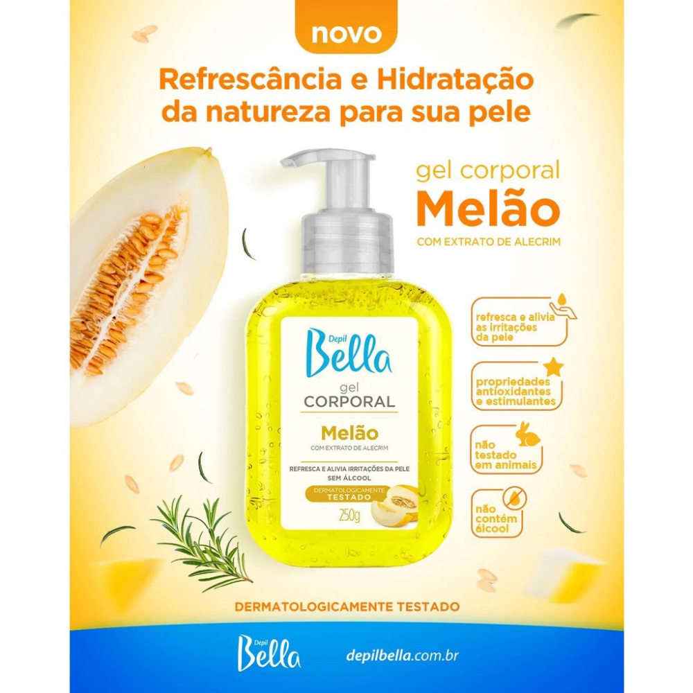 Gel Corporal Melão Depil Bella 250g